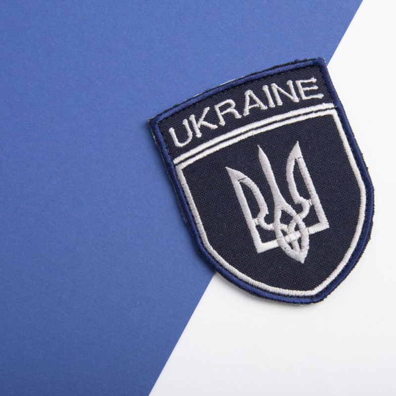 Шеврон на липучці Укрзалізниця УЗ Ukraine 7х9 см вишитий патч нашивка Українська залізниця