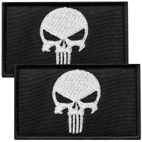 Набір шевронів 2 шт з липучкою PUNISHER Череп Карателя чорний 5х8 см вишитий патч нашивка Карателя