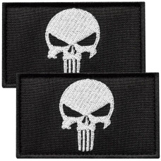 Набір шевронів 2 шт з липучкою PUNISHER Череп Карателя чорний 5х8 см вишитий патч нашивка Карателя