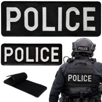 Набір шевронів 2 шт на липучці Police, Поліція 9х25 см і 4,5х12,5 см вишитий патч нашивка