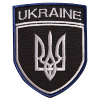Шеврон нашивка на липучці Тризуб України Укрзалізниця UKRAINE 7х9 см вишитий патч нашивка