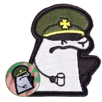 Flork soldier of the Armed Forces of Ukraine with a cup, hook-and-loop patch, 5,5x8 cm embroidered badge
