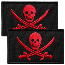 Набір шевронів 2 шт з липучкою Пірат Jolly Roger Веселий Роджер 5х8 см вишитий патч нашивка шеврон