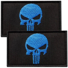 Набір шевронів 2 шт з липучкою PUNISHER Череп Карателя синій 5х8 см вишитий патч нашивка шеврон Карателя