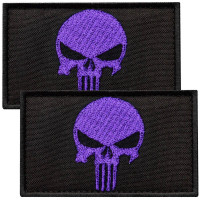 Набір шевронів 2 шт з липучкою PUNISHER Череп Карателя фіолетовий 5х8 см вишитий патч нашивка шеврон Каратель
