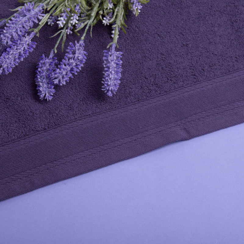 Рушник махровий 100х150 см Наталі щіл 360 грм/м2 фіолет, для тіла та сауни, бавовна, натуральне бавовняне