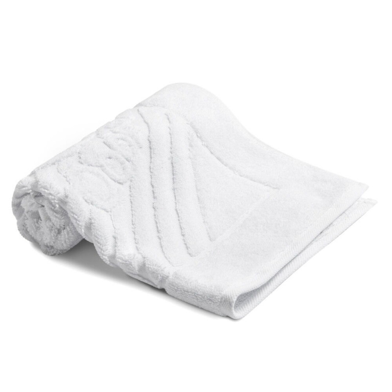 Килимок для ванної кімнати 50х50 см бавовна жаккард з ніжками пл 700 гр/м2 білий рушник для ніг