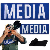 Набір шевронів 2 шт для журналістів Преса MEDIA вишитий патч нашивка для працівників медіа та ЗМІ