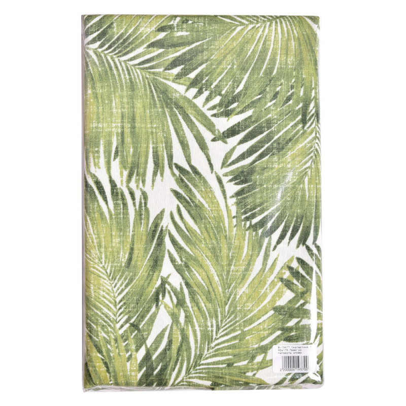 Скатертина 140х170 см з плямо та водовідштовхувальним просоченням IDEIA бавовна папороть олива
