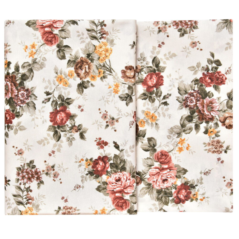 Скатертина IDEIA 140х170 см бавовняна скатертина з водовідштовхувальним покриттям, бежевий принт Квіти