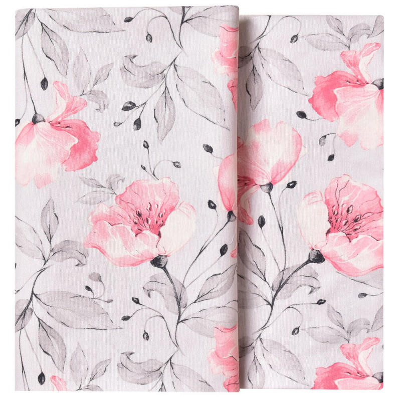 Скатертина IDEIA 140х170 см бавовняна скатертина з водовідштовхувальним покриттям, принт Магнолія Пудра