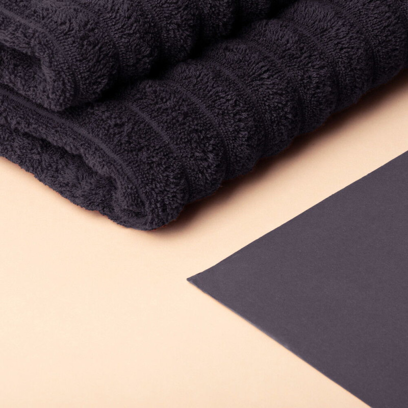 Рушник махровий лазневий 70х130 Хвиля щільність 450 г/м2 бавовна чорний