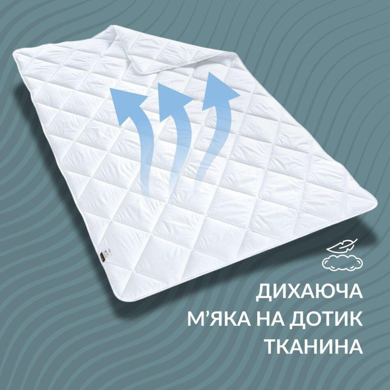 Ковдра ДобраНіч IDEIA 140х210 см всесезонна антиалергенне пл 300 г/м2 біла