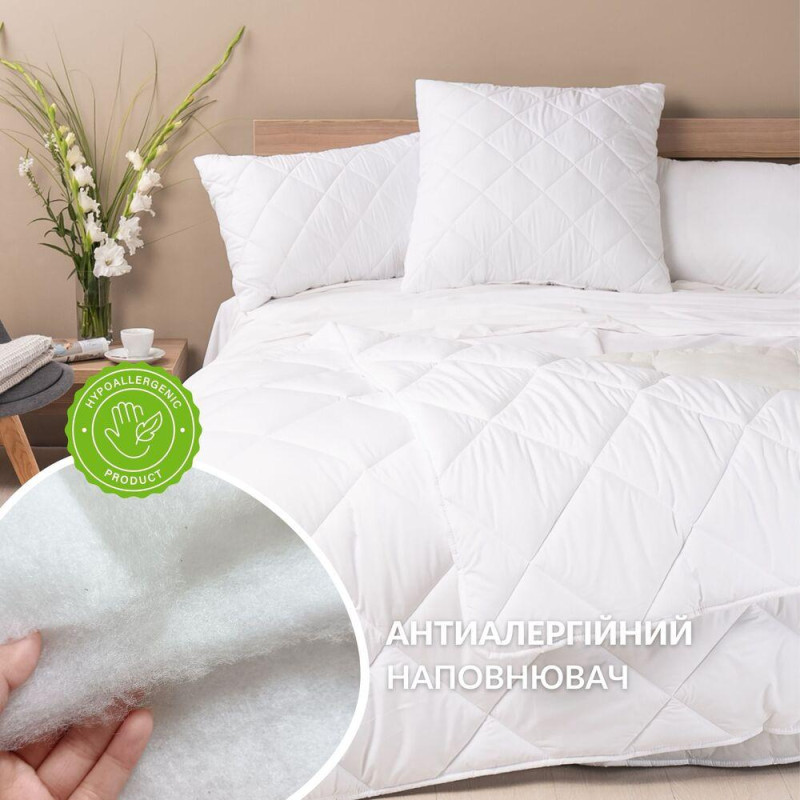 Ковдра ДобраНіч IDEIA 140х210 см всесезонна антиалергенне пл 300 г/м2 біла