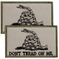 Набір шевронів 2 шт з липучкою Змія Don't Tread On Me 5х8 см, прапор США, Америки, вишитий патч, шеврон, нашивка
