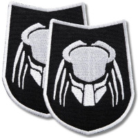 Set of 2 Predator Hook-and-Loop Patches, Black, 7.7х6 cm, Embroidered Badge, Chevron