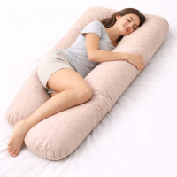 Quilted U-Shaped Pillow for Sleeping and Relaxation, 140x75x20 cm, U-shape IDEIA, with Zippered Pillowcase, Hypoallergenic
