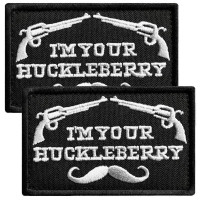 Набір шевронів 2 шт. з липучкою I am your Huckleberry 5x8 см вишитий патч шеврон нашивка