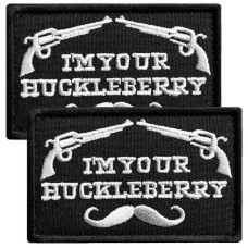 Набір шевронів 2 шт. з липучкою I am your Huckleberry 5x8 см вишитий патч шеврон нашивка
