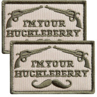 Набір шевронів 2 шт. з липучкою I am your Huckleberry 5x8 см хакі вишитий патч шеврон нашивка