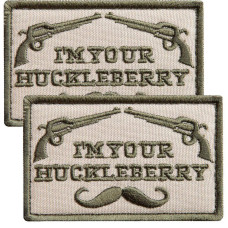 Набір шевронів 2 шт. з липучкою I am your Huckleberry 5x8 см хакі вишитий патч шеврон нашивка