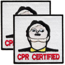 Набір шевронів 2 шт. з липучкою CPR Certified 7 см вишитий патч шеврон нашивка