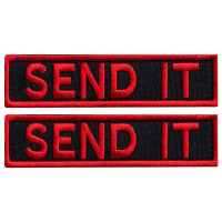 Набір шевронів 2 шт. з липучкою Send it червоний 10x2,5 см вишитий патч шеврон нашивка