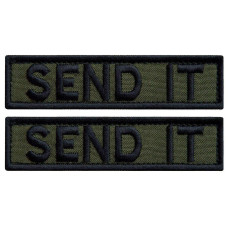 Набір шевронів 2 шт. з липучкою Send it 10x2,5 см вишитий патч шеврон нашивка