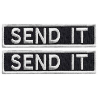 Набір шевронів 2 шт. з липучкою Send it 10x2,5 см вишитий патч шеврон нашивка