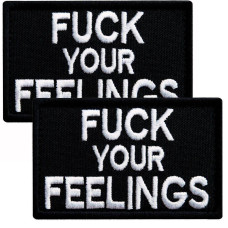 Набір шевронів 2 шт. з липучкою Fuck Your Feelings 5х8 см, вишита патч нашивка, шеврон
