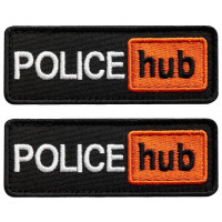 Set of 2 Police hub Velcro Chevrons, 8,6х3,2 cm, Embroidered Police Patch Badges