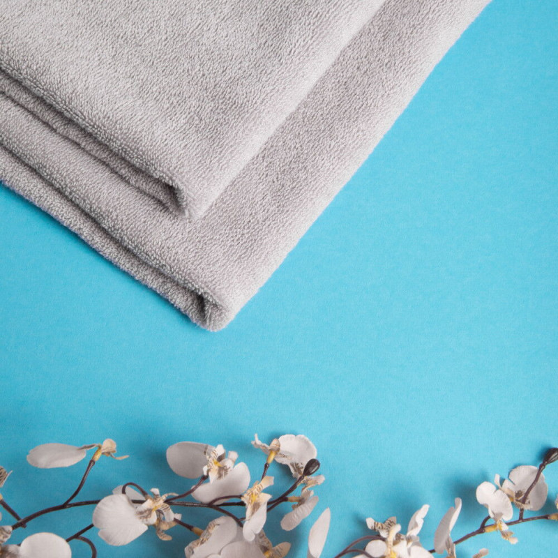 Рушник махровий Сауна 100х150 Ніжність щільність 500 г/м2 бавовна сірий для тіла та сауни