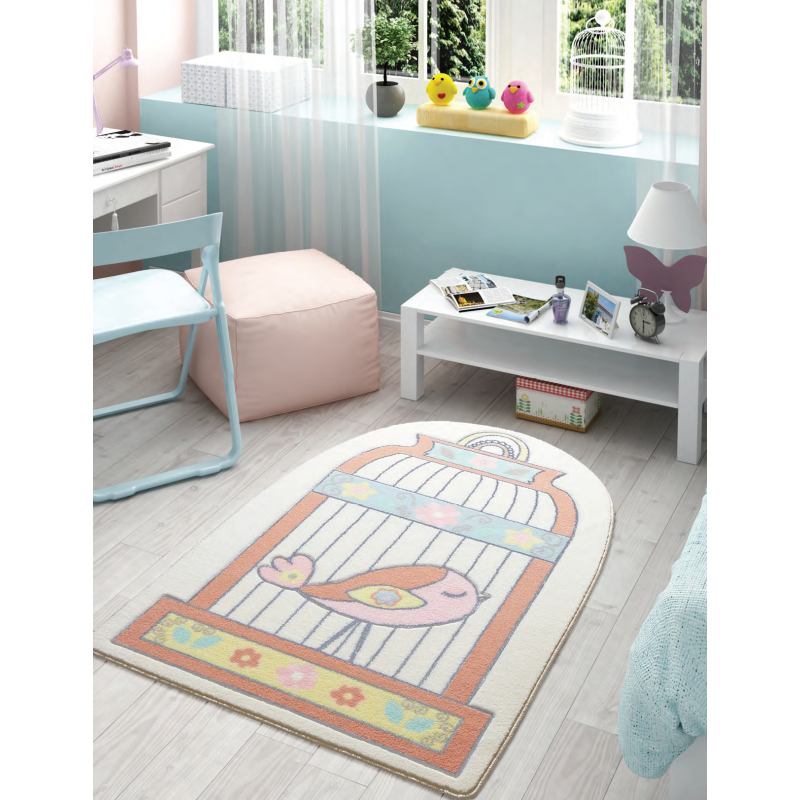 Килим в дитячу кімнату Confetti - Happy Cage 01 salmon помаранчевий 100*150