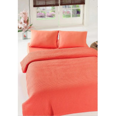 Покривало піке Eponj Home - Burumcuk coral кораловий вафельне 200*235