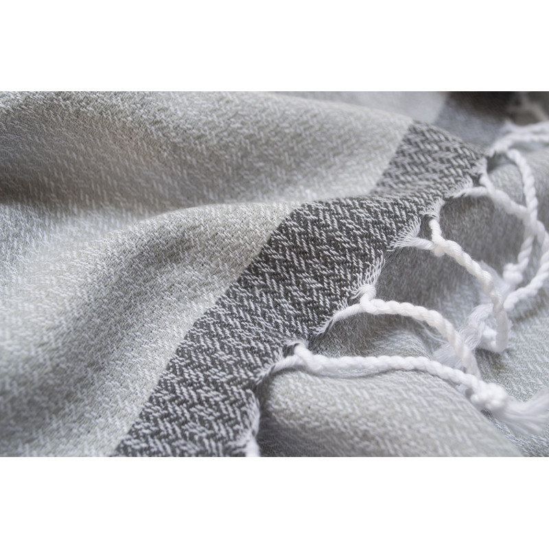 Рушник Barine Pestemal - Basak 95*165 Light Grey-Grey сірий