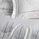 Постільна білизна Dantela Vita сатин з вишивкою - Pamira beyaz-antrasite біло-сірий євро