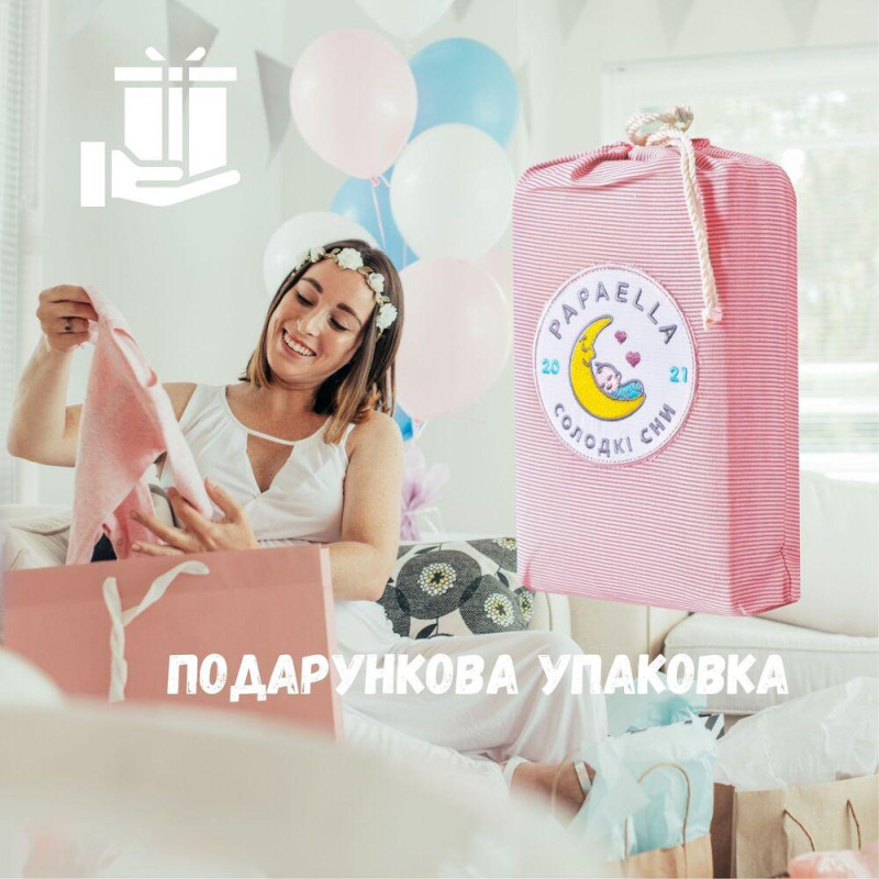 Комплект постільної білизни в ліжечко дитячий PAPAELLA, набір постільної з вишивкою, бавовна рожевий