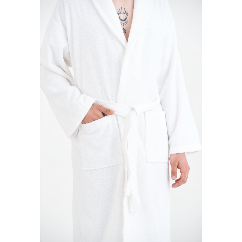 Халат махровий unisex Lotus Home - Basic Line white 2XL
