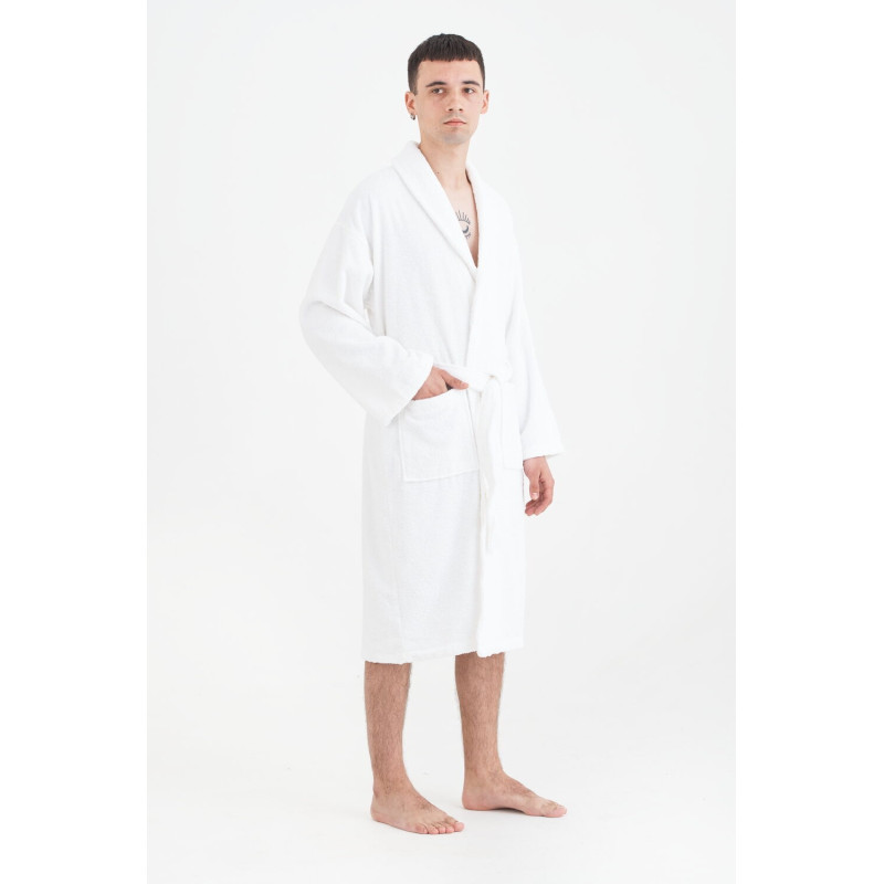 Халат махровий unisex Lotus Home - Basic Line white 2XL
