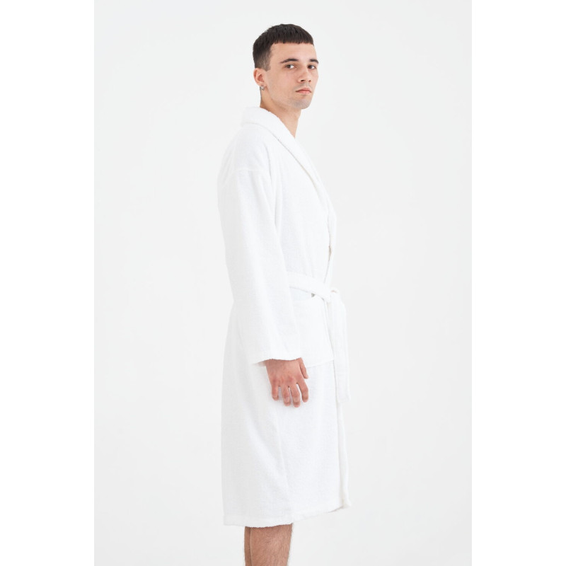 Халат махровий unisex Lotus Home - Basic Line white 2XL