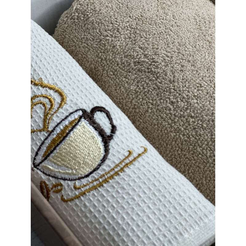 Suvari kofe 002 3в1 40х60см., набір рушників (махра / вафелька). (41218)