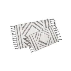 Набір килимків Irya - Hoover siyah/ekru чорний/молочний 60*90+40*60