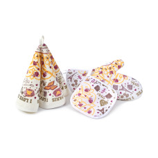 Кухонний набір Lotus Daily - I love coffee рукавиця + прихватка + рушник