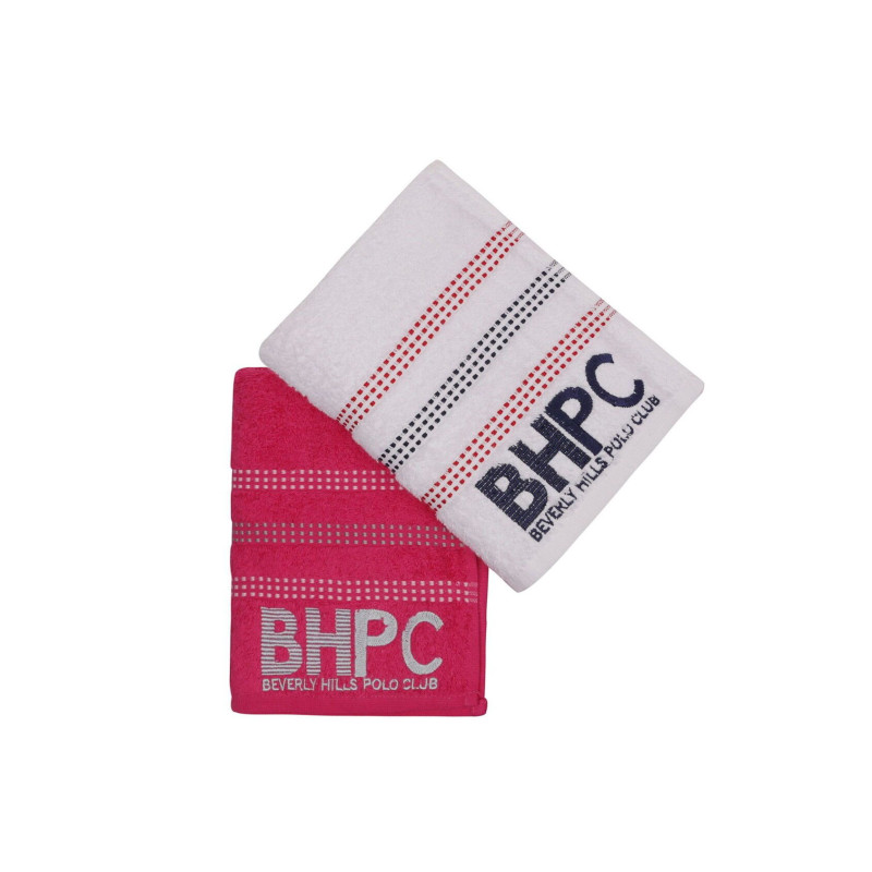 Набір рушників Beverly Hills Polo Club - 355BHP2286 Botanik White, Fuchsia 50*90