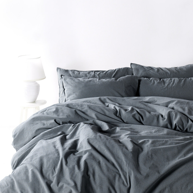 Комплект постільної білизни SoundSleep Stonewash Dark Gray полуторний 160х220 см темно-сірий (92669499)
