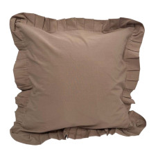 Наволочка декоративна з рюшами Stonewash Coffee SoundSleep 45х45 см