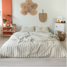 Комплект постільної білизни SoundSleep Stonewash Wood Aura євро ранфорс 200х220 см бежевий (2800004645331)