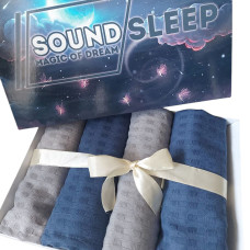 Набір кухонних рушників 4шт SoundSleep вафельний 35х60 см 220 г сірий і синій (2800004757652)