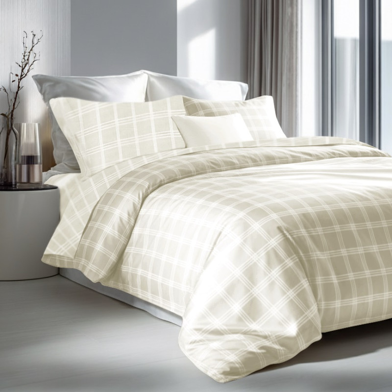 Комплект постільної білизни SoundSleep Jacquard Sofino Beige сатин-жаккард Двоспальний Євро 200х220 см бежевий (2800004922388)