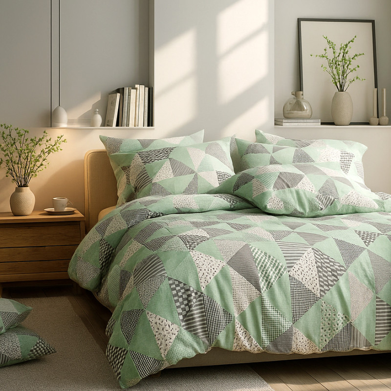 Комплект постільної білизни SoundSleep Abstract Магія відчуттів бязь Полуторний 145х215 см зелений (2800004889353)